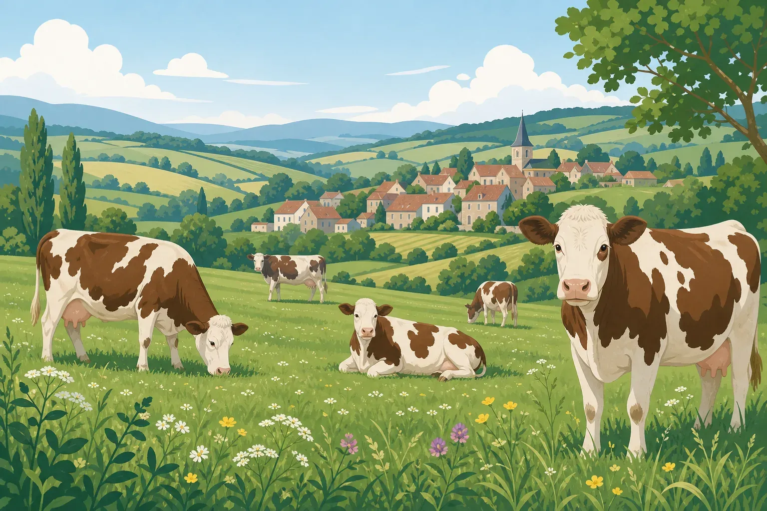 Vaches laitières au pâturage en France — origine du lait certifié AB utilisé dans la Whey Bio Native Alter Nutrition
