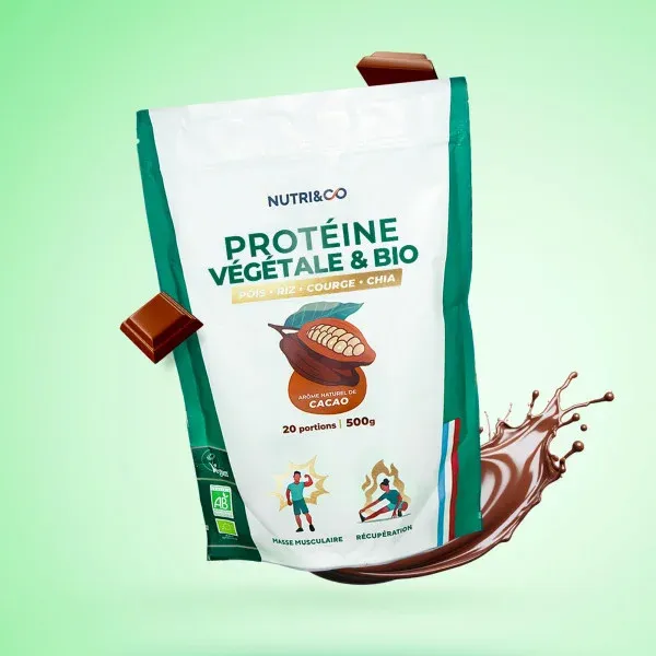 Sachet de Protéine Végétale Bio Nutri&Co saveur Cacao