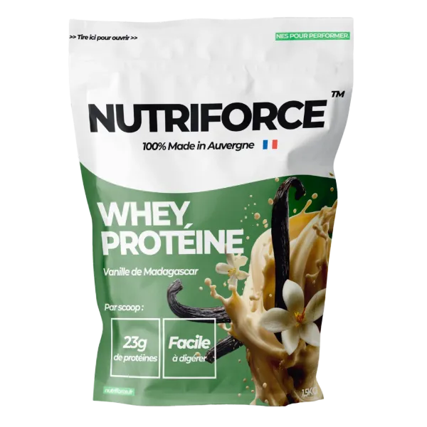 Sachet de whey protéine Nutriforce, lait d'Auvergne