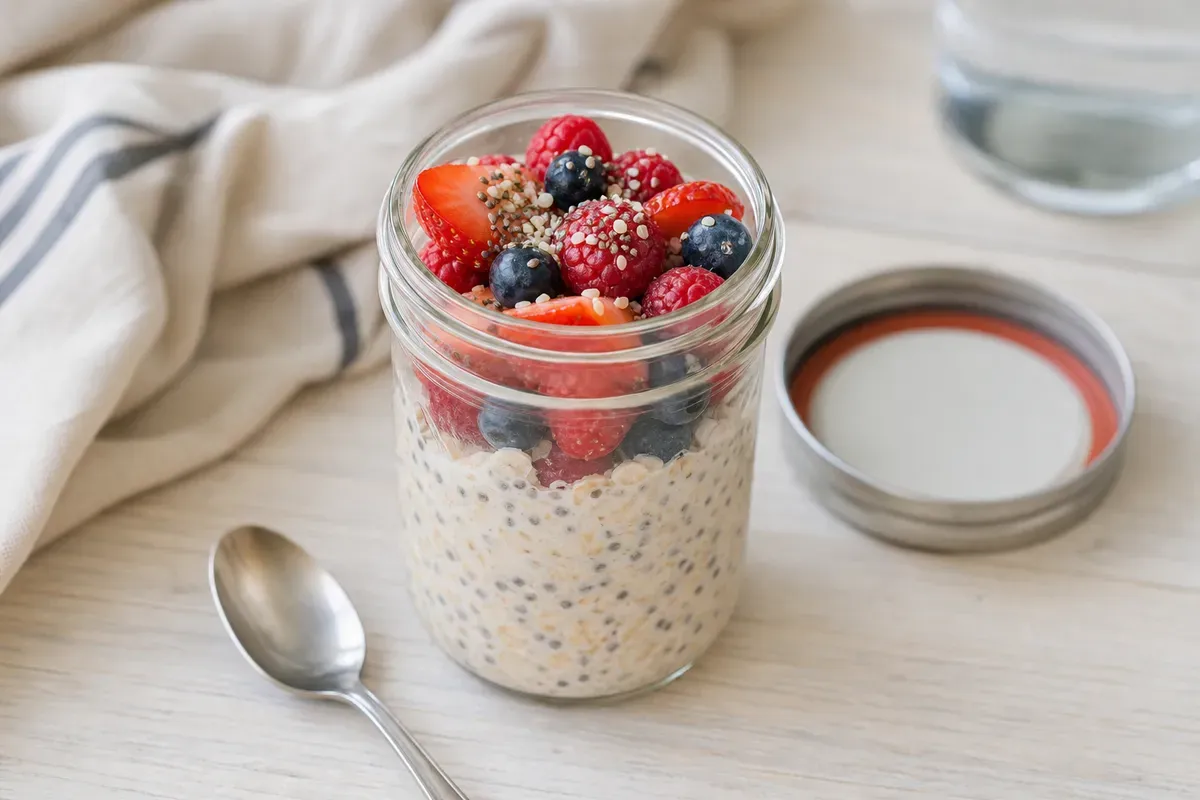 Overnight oats dans un bocal mason jar