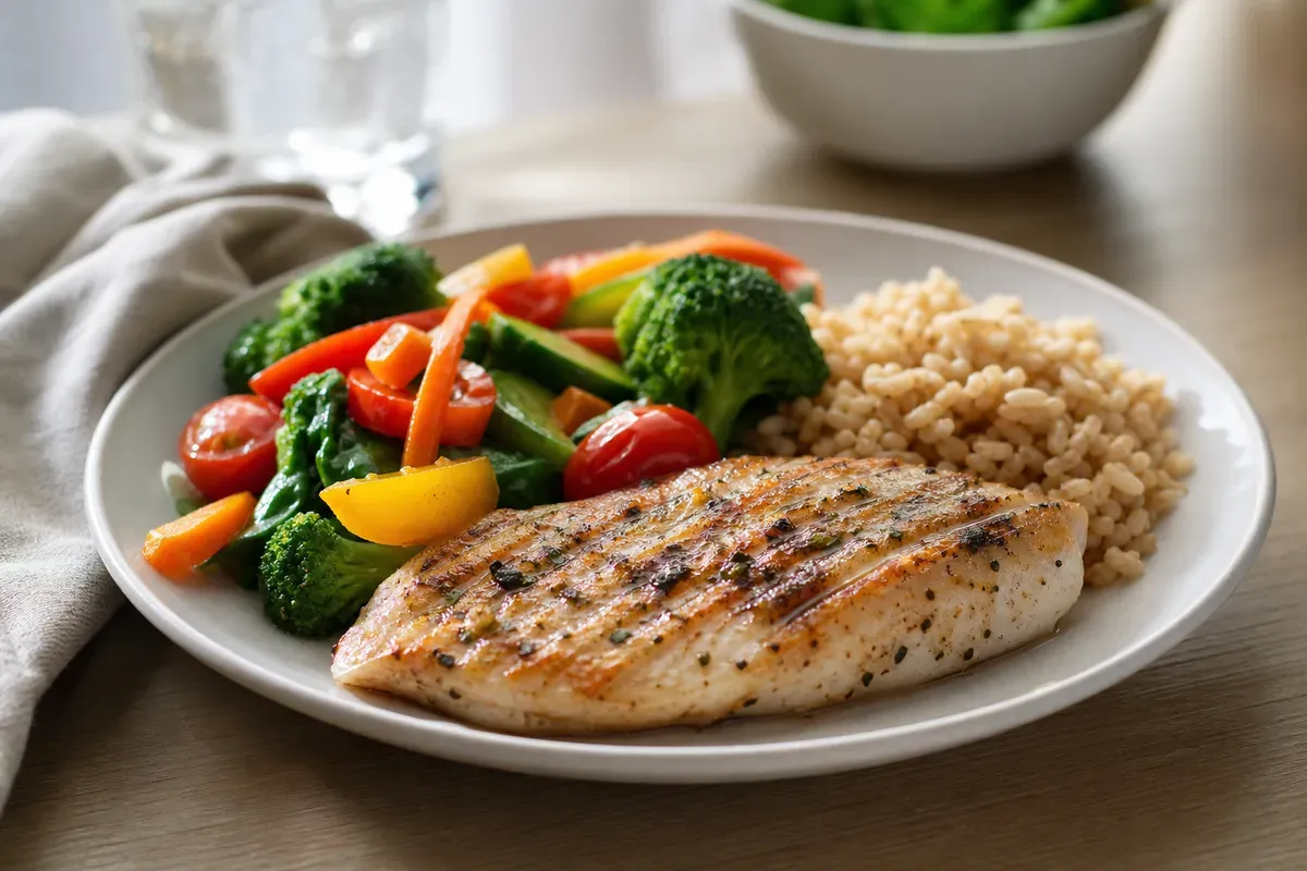 Plat cuisiné coloré avec épices dont le curcuma, intégré à un repas équilibré